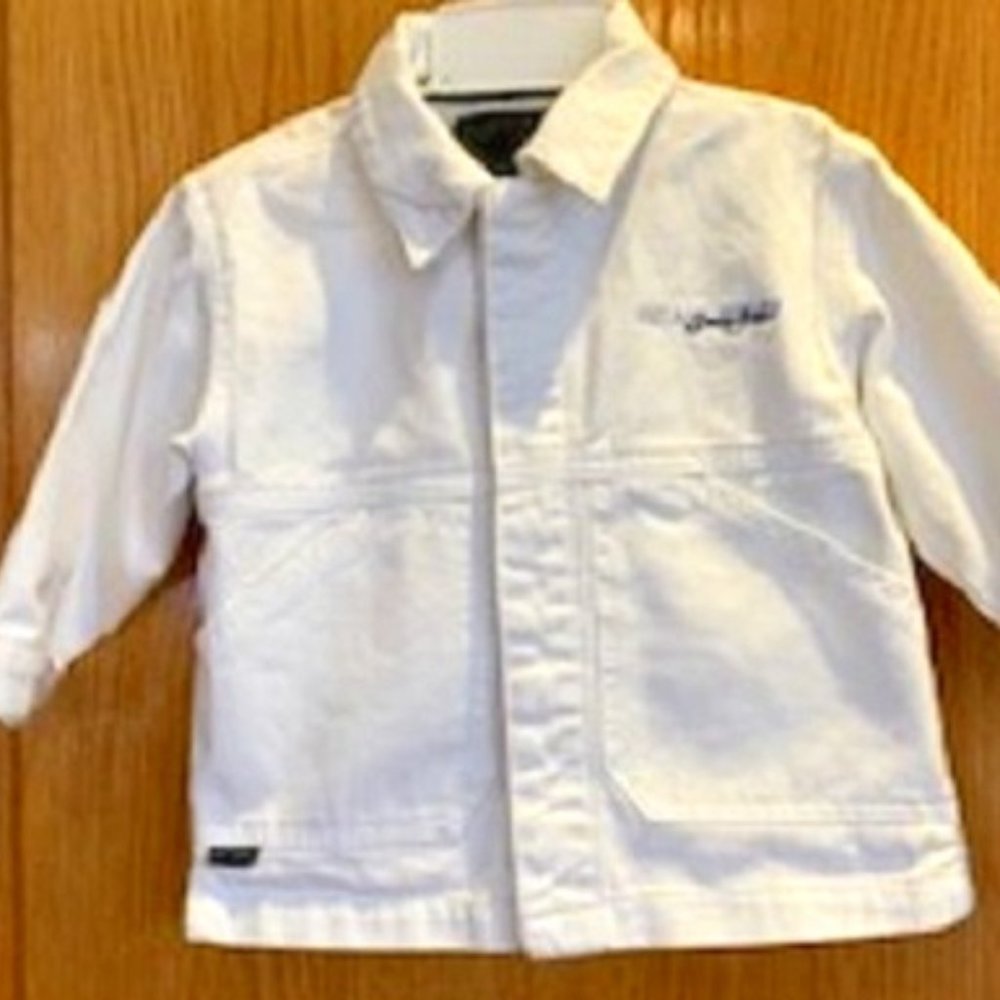 Unisex Toddler Sean John Jean 100% Cotton Denim Jacket Coat White Sz: 2T